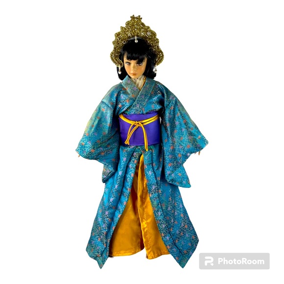 Rare Vintage Pat Dezinski Mei Su Asian Porcelain Doll Articulated Head Signed - Picture 1 of 16